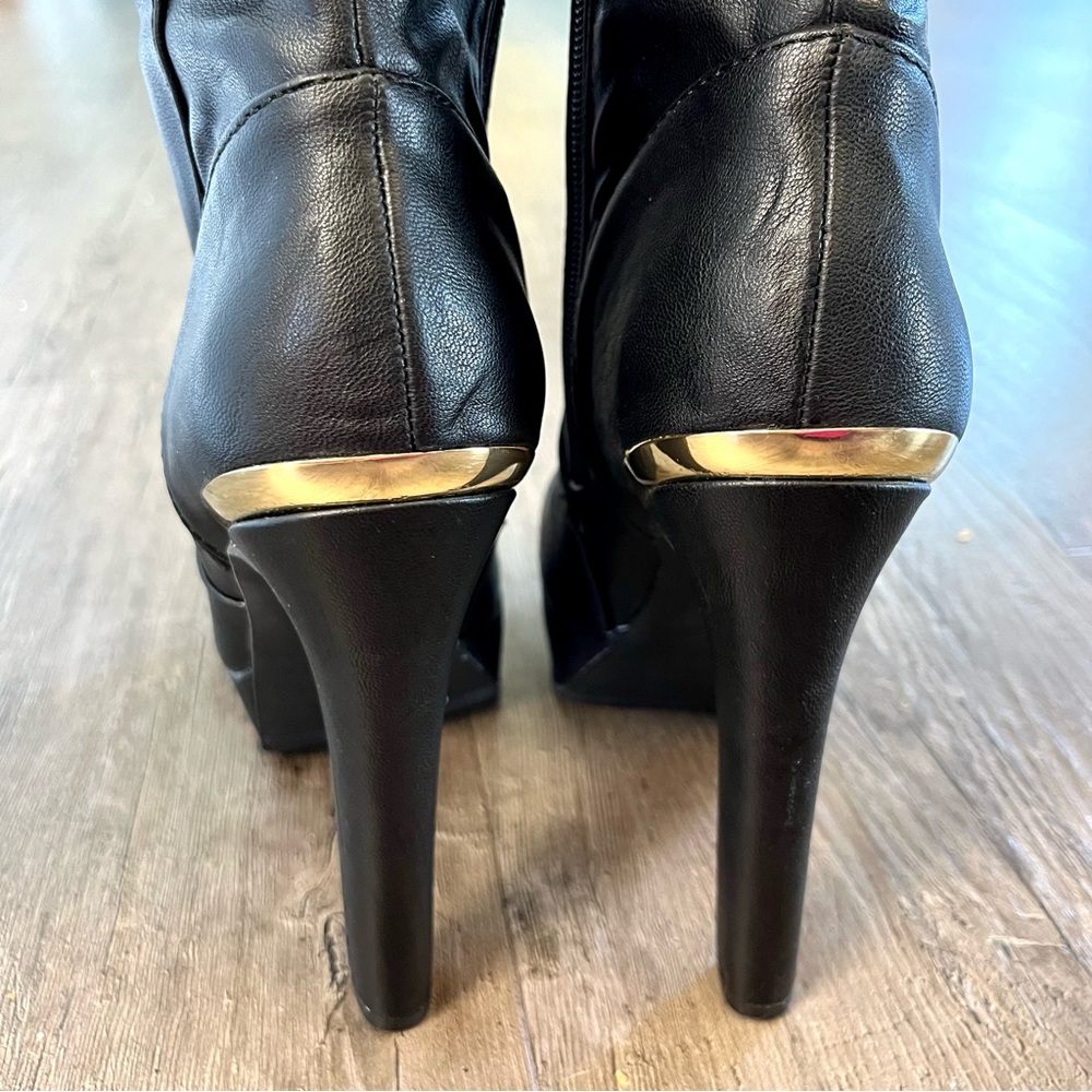 NWT Material Girl MRozie Black Over the Knee Boots - Picture 6 of 16